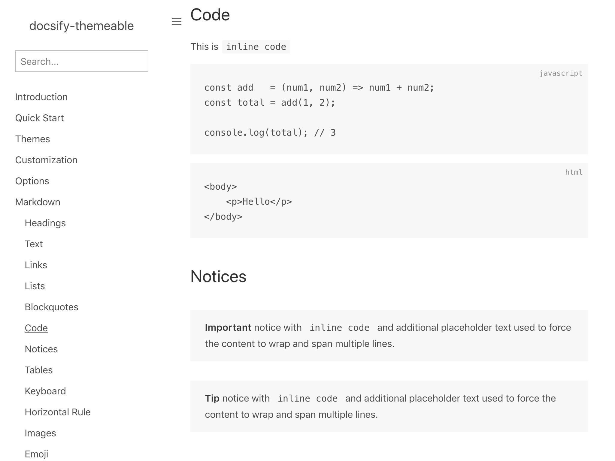 Screenshot of content
