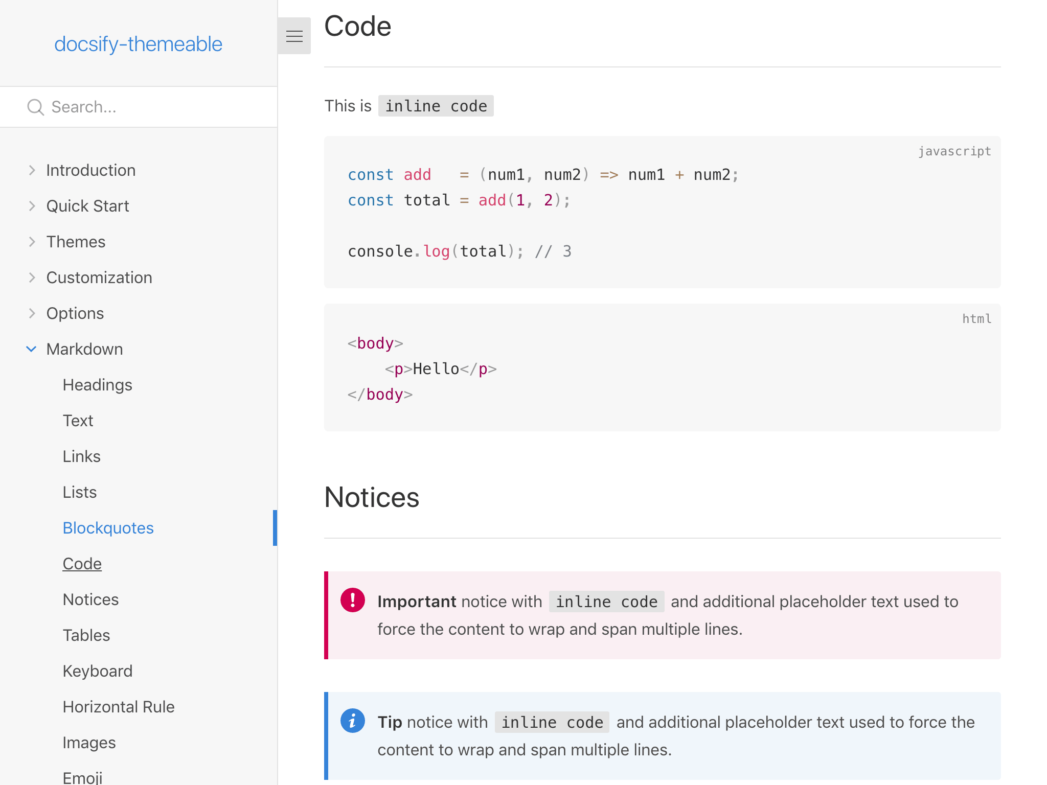 Screenshot of content