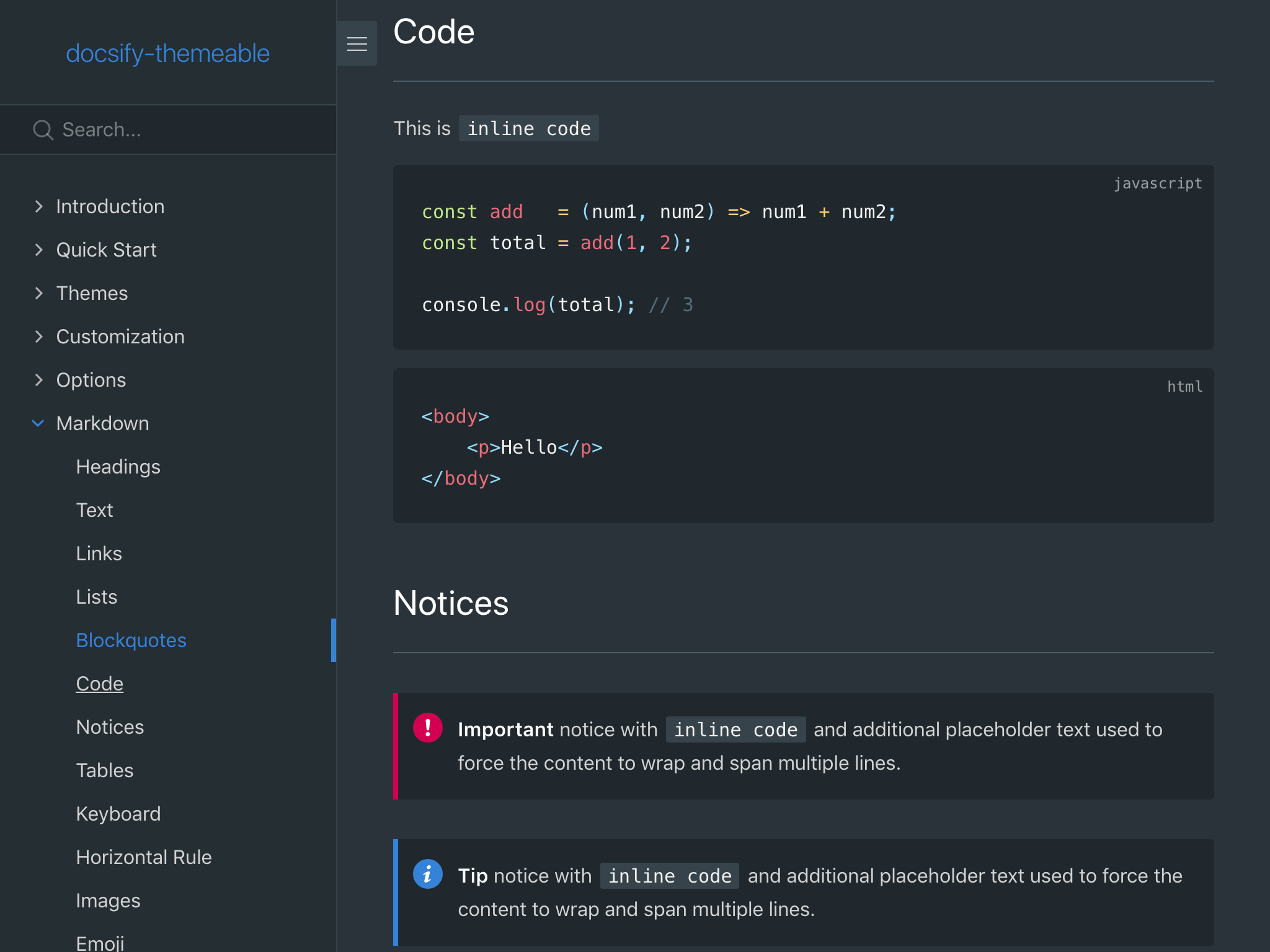 Screenshot of content